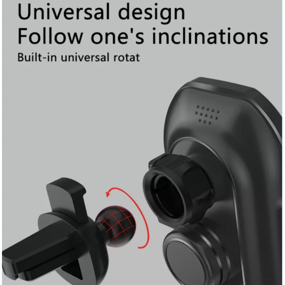 High-Tech Handyhalter 10W Qi fürs Auto - Smart Sensor mit Wireless charging - Silber