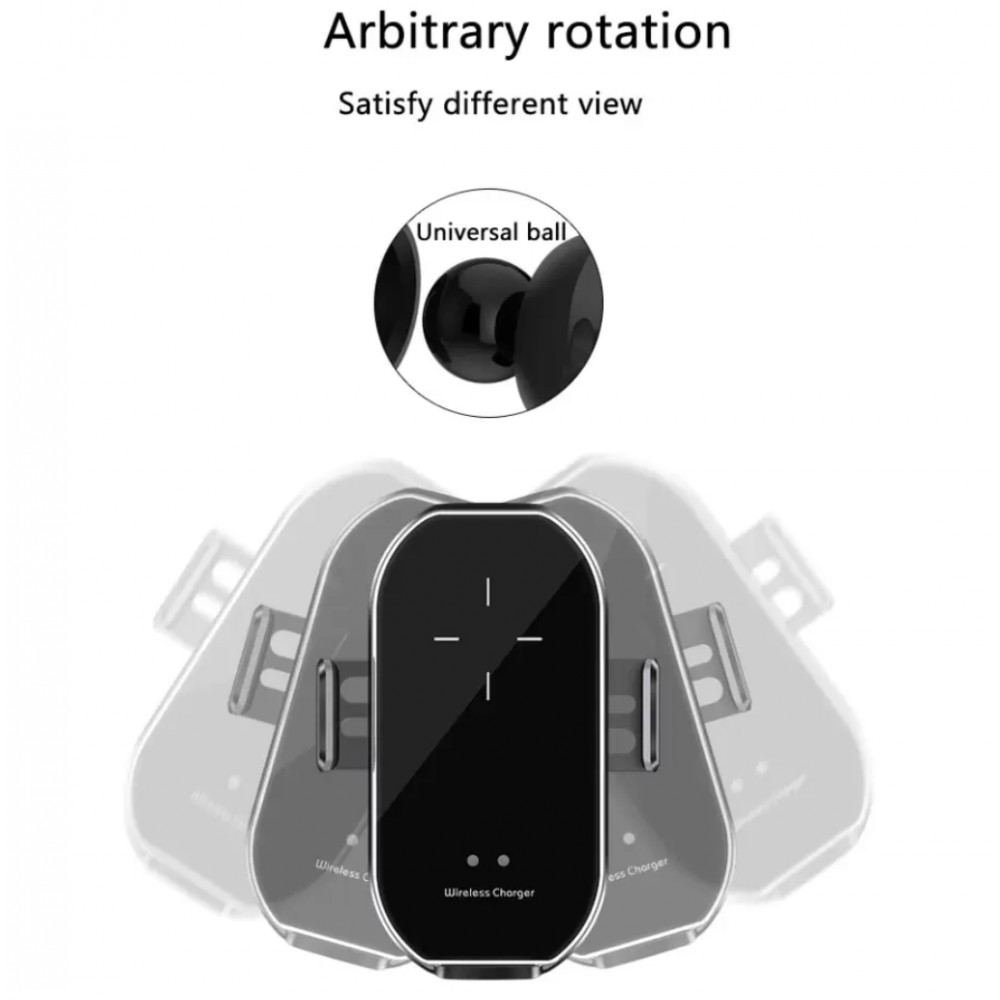 High-Tech Handyhalter 10W Qi fürs Auto - Smart Sensor mit Wireless charging - Silber