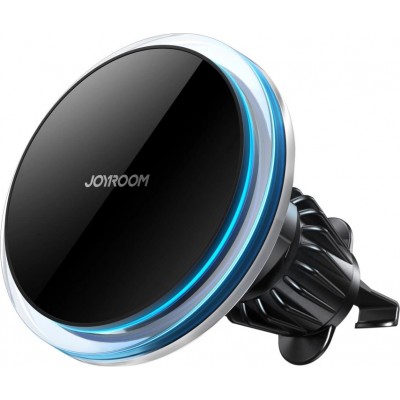 Support de t&eacute;l&eacute;phone voiture Joyroom avec chargeur inductif Qi 15W USB-C compatible MagSafe pour ventilation - Noir