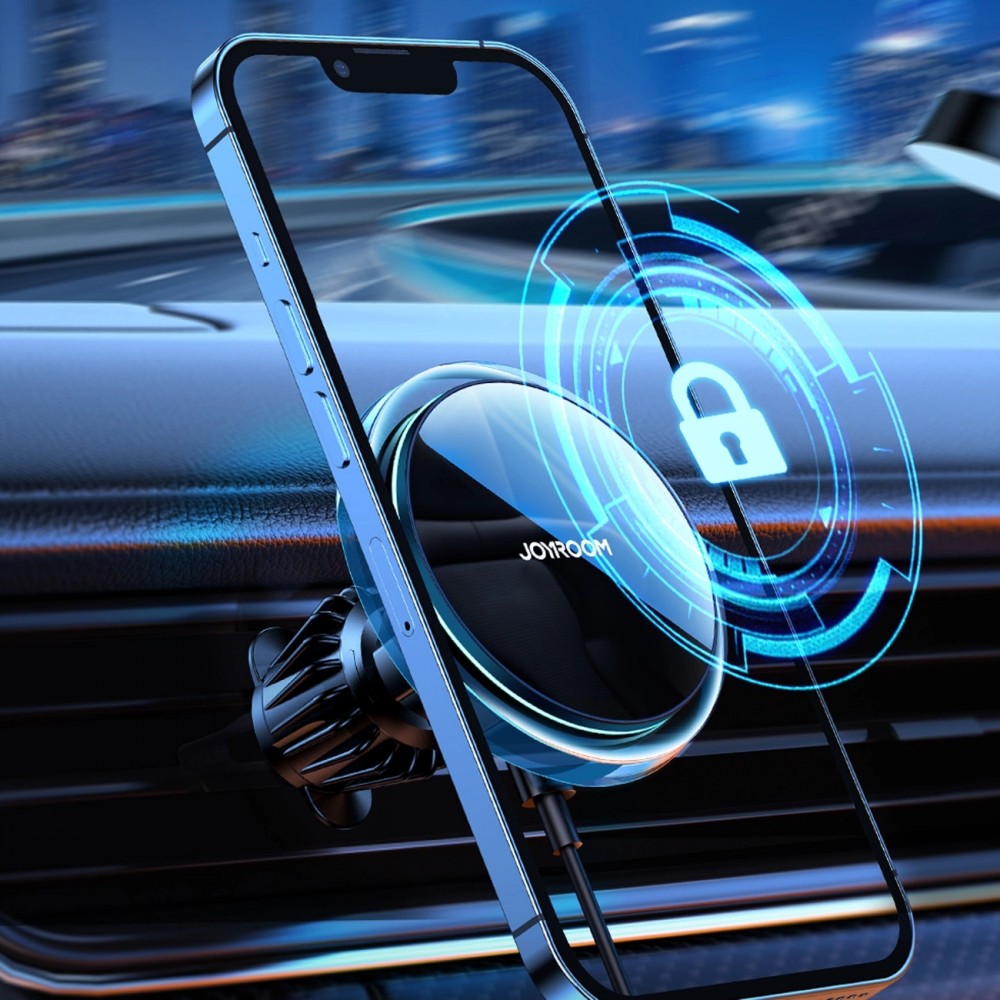 Support de téléphone voiture Joyroom avec chargeur inductif Qi 15W USB-C compatible MagSafe pour ventilation - Noir