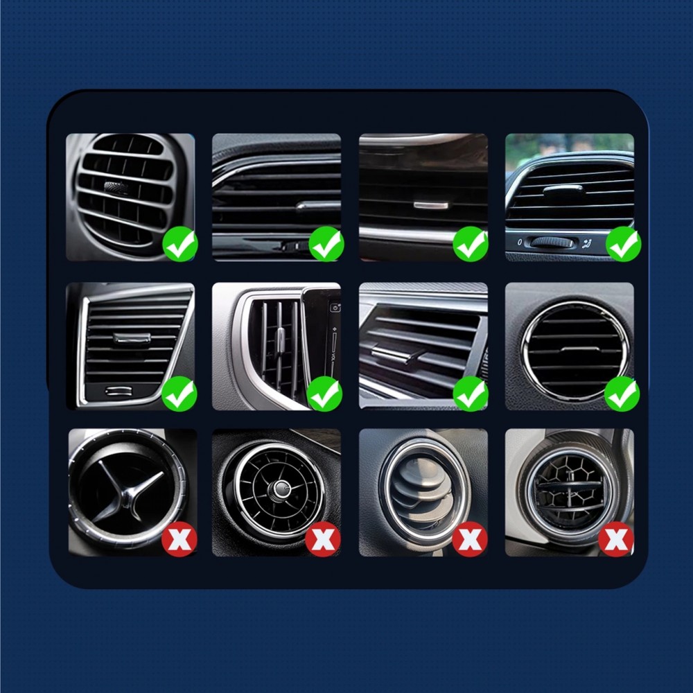 Support de téléphone voiture Joyroom avec chargeur inductif Qi 15W USB-C compatible MagSafe pour ventilation - Noir