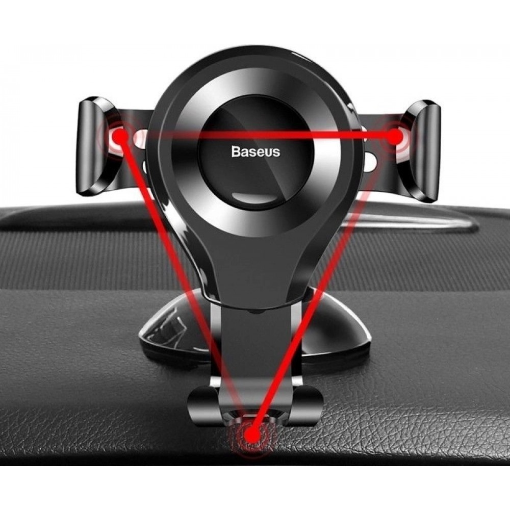 Support de voiture pour téléphone universel Gravity Baseus Osculum SUYL-XP01 pour pare-brise ou tableau de bord - Noir