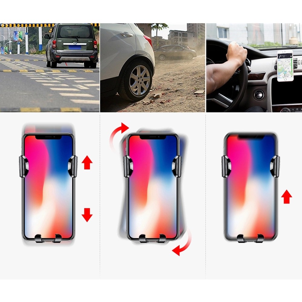 Support de voiture pour téléphone universel Gravity Baseus Osculum SUYL-XP01 pour pare-brise ou tableau de bord - Noir