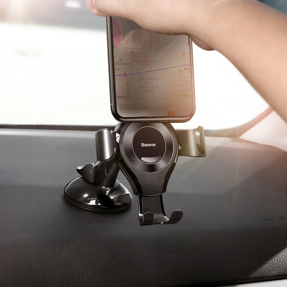 Support de voiture pour téléphone universel Gravity Baseus Osculum SUYL-XP01 pour pare-brise ou tableau de bord - Noir