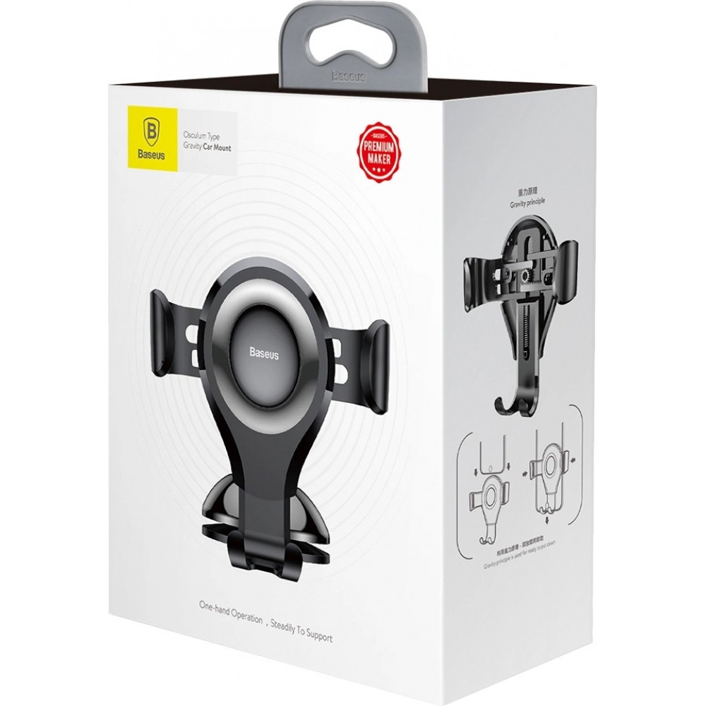 Support de voiture pour téléphone universel Gravity Baseus Osculum SUYL-XP01 pour pare-brise ou tableau de bord - Noir