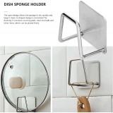 Support en acier inoxydable pour éponges et vaisselle pour évier, cuisine & salle de bains - Argent