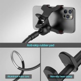 Support flexible et ajustable pour téléphone portable 1,3 mètre avec pince universelle pour bord de table - Noir