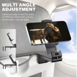 Support multifonctionnel pour smartphone, rotatif à 360 degrés, pour les voyages et l'avion - Noir