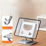 Support plat en aluminium ajustable 360° pour tablettes et iPad - Argent