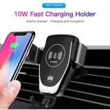 Support sans fil pour smartphone Car Mount 10W Qi Universel High Speed Charging - Noir