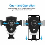 Support sans fil pour smartphone Car Mount 10W Qi Universel High Speed Charging - Noir