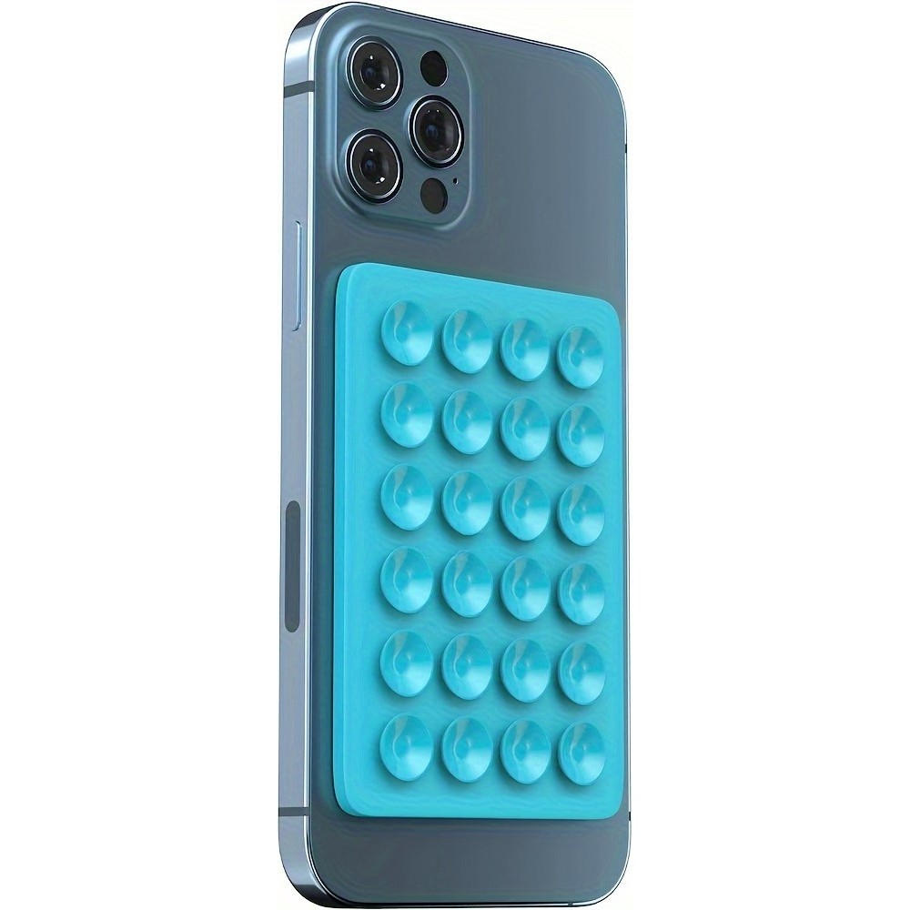 Support universel pour smartphone - Fixation autocollante en silicone avec ventouses - Bleu clair