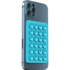 Support universel pour smartphone - Fixation autocollante en silicone avec ventouses - Bleu clair