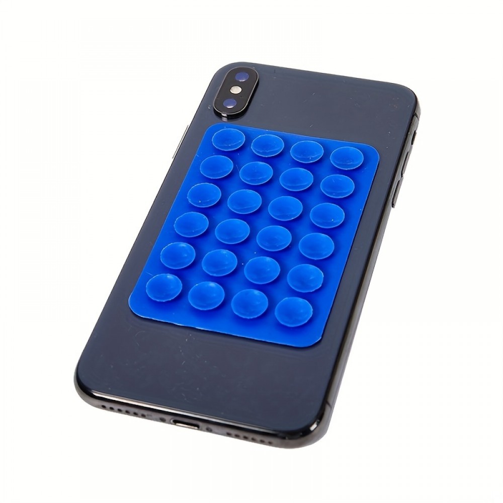 Support universel pour smartphone - Fixation autocollante en silicone avec ventouses - Bleu clair