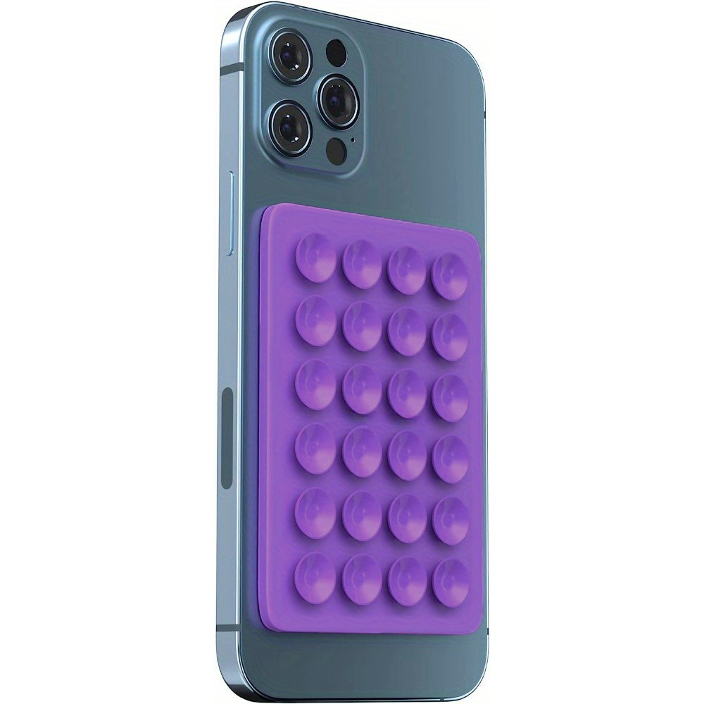 Support universel pour smartphone - Fixation autocollante en silicone avec ventouses - Violet