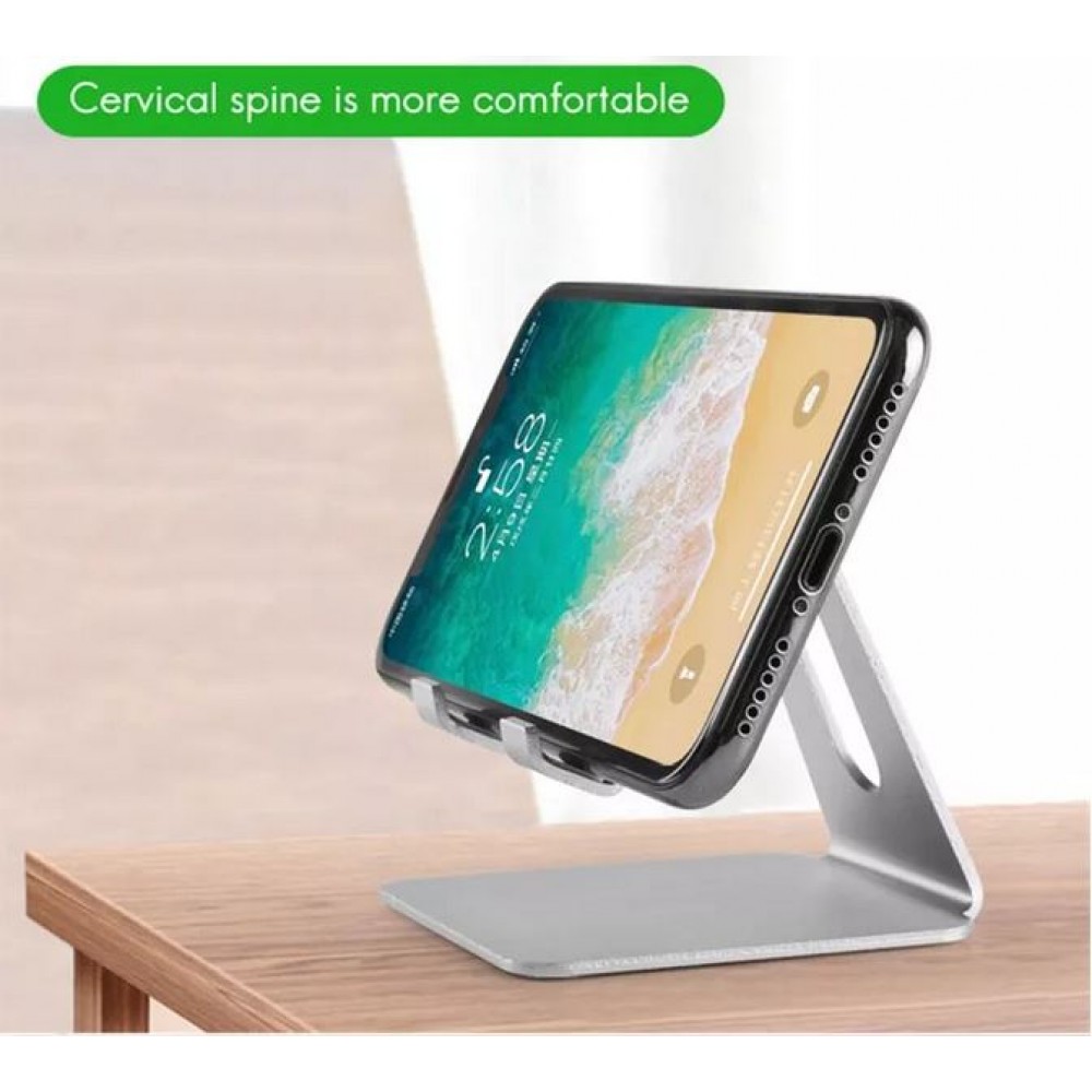 Support universel pour smartphone et tablette en aluminium Desktop Stand - Argent