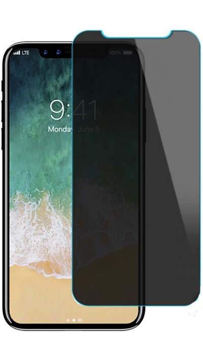 Tempered Glass Privacy iPhone XR - Vitre de protection d'écran anti-espion en verre trempé