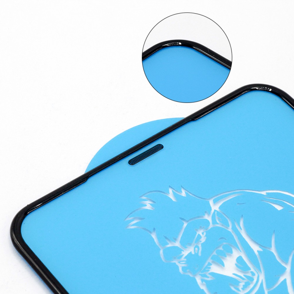 Tempered Glass iPhone 15 - Vitre de protection d'écran intégrale avec bord en silicone anti-choc
