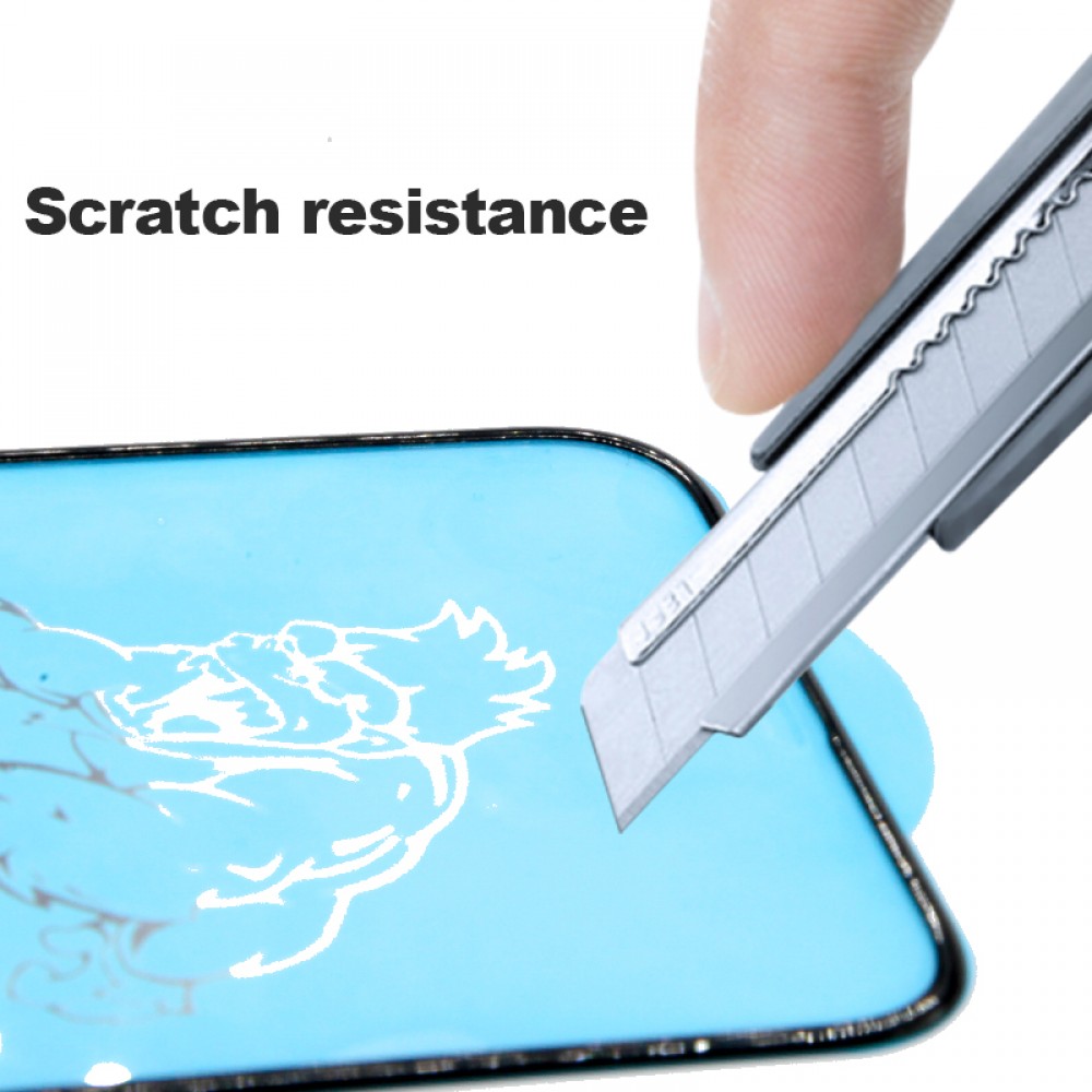 Tempered Glass iPhone 15 - Vitre de protection d'écran intégrale avec bord en silicone anti-choc