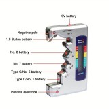 Testeur de piles universel intelligent avec affichage LED intégré de la charge des piles - Argent