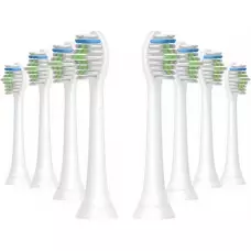 Têtes de brosse à dents de remplacement diamond clean Philips Sonicare (pack de 8, pas d'origine Philips) - Blanc