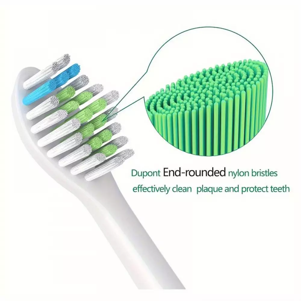 Têtes de brosse à dents de remplacement diamond clean Philips Sonicare (pack de 8, pas d'origine Philips) - Blanc