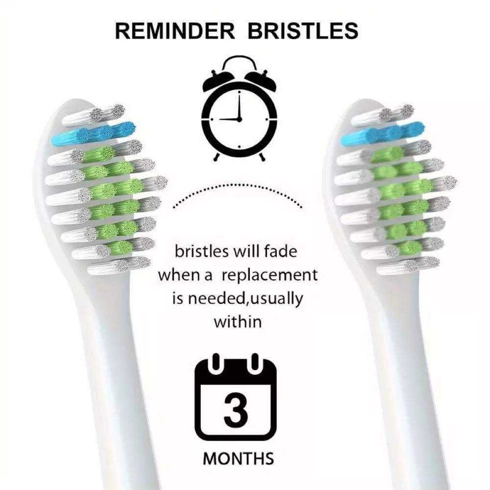 Têtes de brosse à dents de remplacement diamond clean Philips Sonicare (pack de 8, pas d'origine Philips) - Blanc