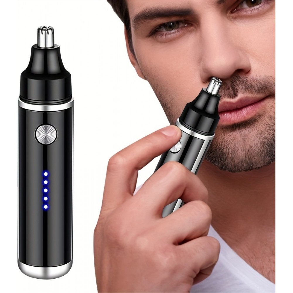 Tondeuse électrique rasoir pour nez et oreilles rechargeable USB-C (500 mAh) - Noir