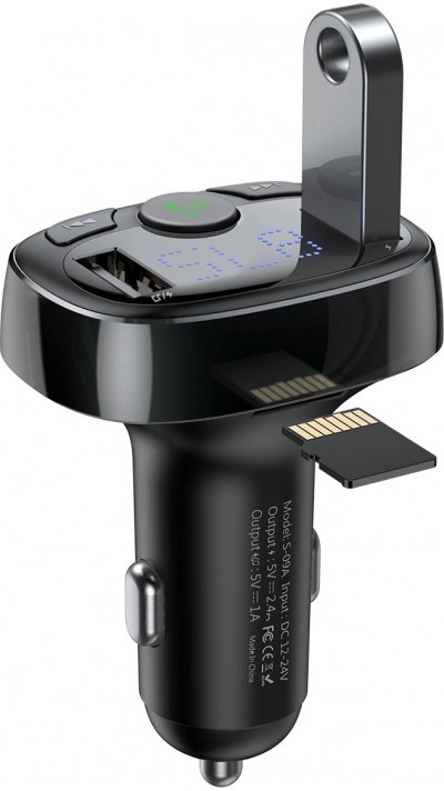 Transmetteur Bluetooth chargeur voiture Baseus S-09A édition internationale - Noir