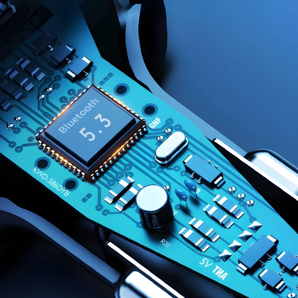 Transmetteur FM Dudao R2PRO+ Bluetooth 5.3 2x USB-A PD 25W avec couleur LED RGB - Argent