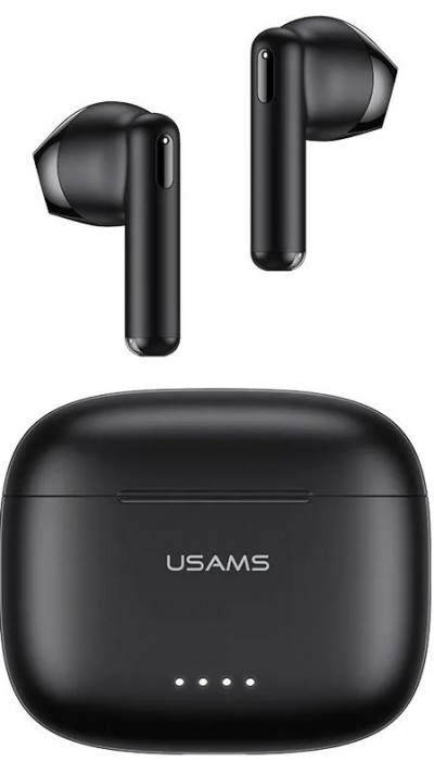 USAMS Dual-mic ENC Earbuds écouteurs sans fil Bluetooth 5.3 avec suppression du bruit - Noir