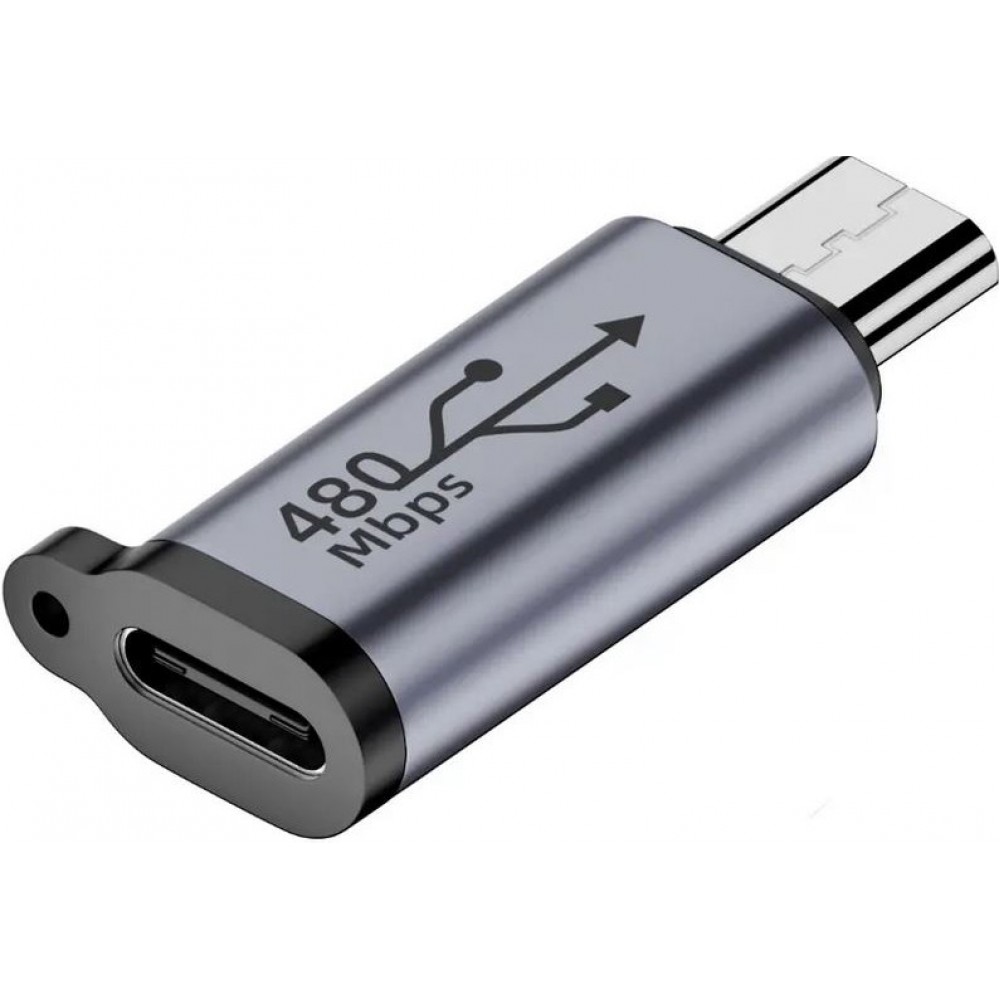 USB-C zu Micro USB - Hochwertiger Lade-Adapter Stecker Datentransfer 480Mbps Aluminium