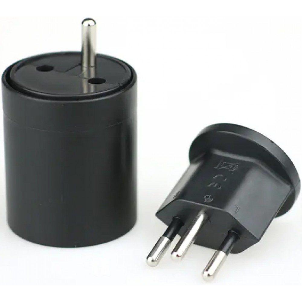 Adaptateur fixe Europe à Suisse - Universal Power Plug Adapter EU/CH - Noir