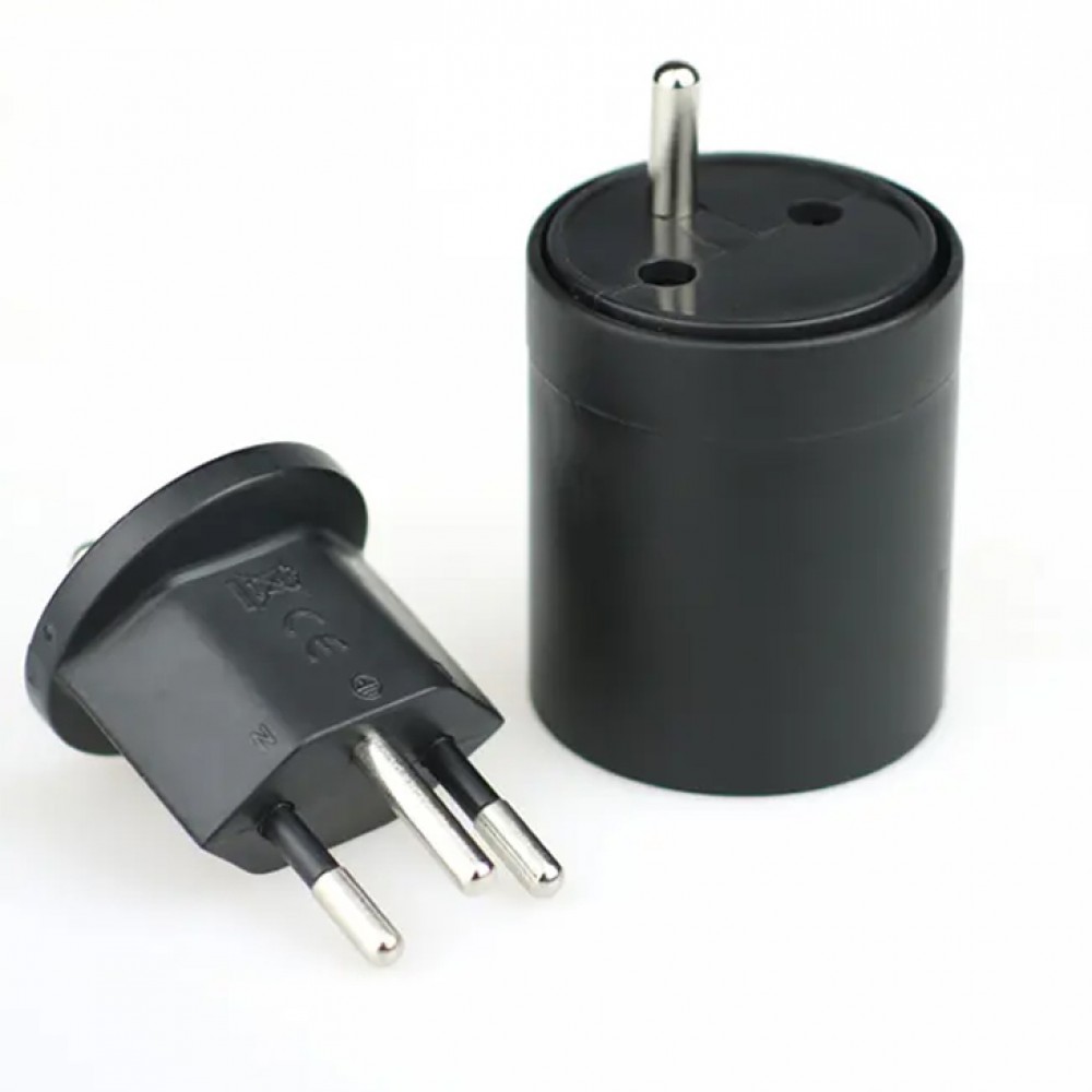 Adaptateur fixe Europe à Suisse - Universal Power Plug Adapter EU/CH - Noir
