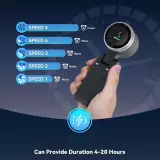 Ventilateur portable pliable rechargeable USB ultra-silencieux 5 vitesses 3600mAh autonomie 10h - Noir