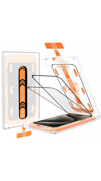 Vollständig schützendes Glas mit automatischem Montagesystem gegen Blasen und Staub - 3D Tempered Glass - iPhone Xs Max