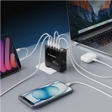 WOZINSKY Multi-adaptateur 140W Fast Charger GaN 5 in 1 Powerbooster 3x USB-C + 2x USB-A  - Noir