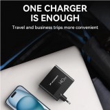 WOZINSKY Multi-adaptateur 140W Fast Charger GaN 5 in 1 Powerbooster 3x USB-C + 2x USB-A  - Noir