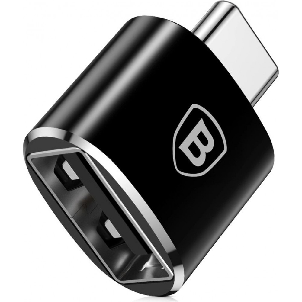 Adaptateur OTG USB-A vers USB-C Mini Baseus pour transfert de données et charge rapide - Noir