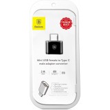 Adaptateur OTG USB-A vers USB-C Mini Baseus pour transfert de données et charge rapide - Noir