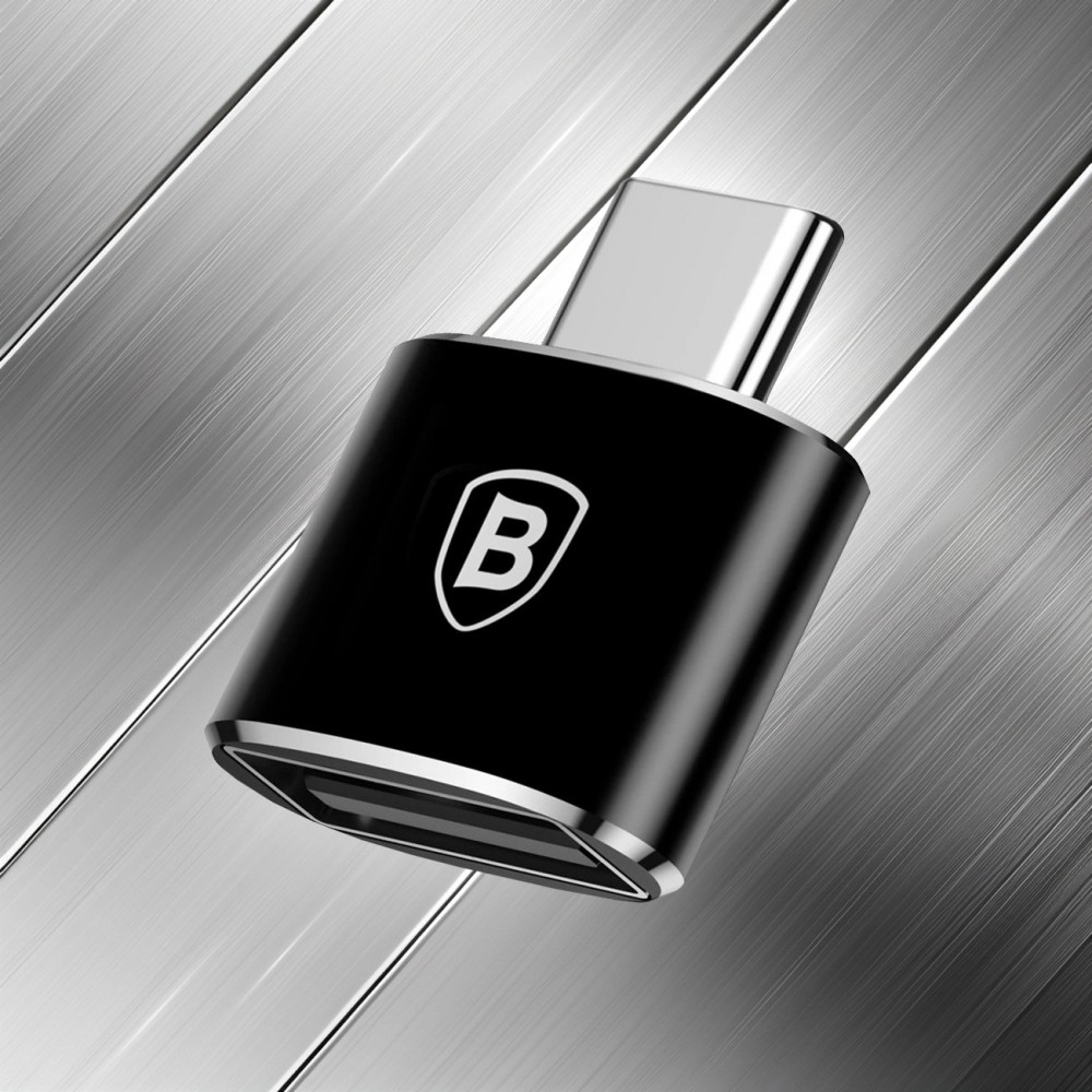 Adaptateur OTG USB-A vers USB-C Mini Baseus pour transfert de données et charge rapide - Noir