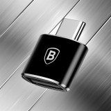 Adaptateur OTG USB-A vers USB-C Mini Baseus pour transfert de données et charge rapide - Noir