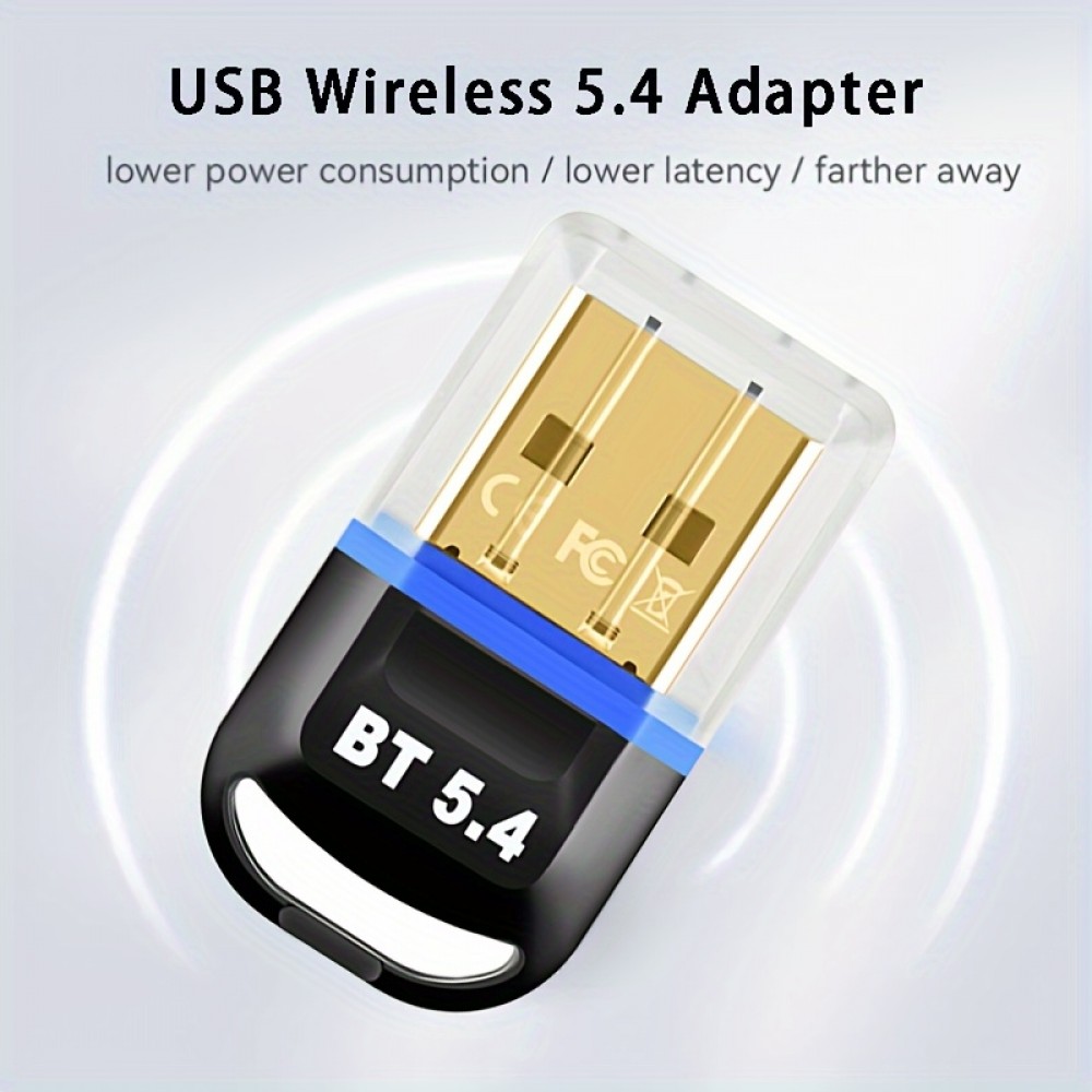 Adaptateur sans fil USB Bluetooth 5.4 pour ordinateur (casque, clavier, souris, autre) Plug and Play