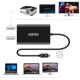 Choetech USB Type C Thunderbolt 3 Adapter 40Gbps 2x DisplayPort 4K 60Hz HUB-D03 - Schwarz