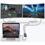 Choetech USB Type C Thunderbolt 3 Adapter 40Gbps 2x DisplayPort 4K 60Hz HUB-D03 - Schwarz