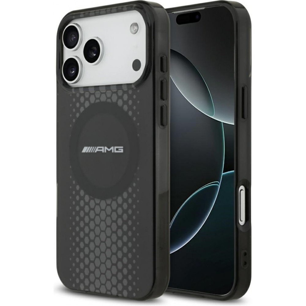 Coque iPhone 17 Pro Max - AMG Double Layer graphiques transparent MagSafe protection élégante - Noir