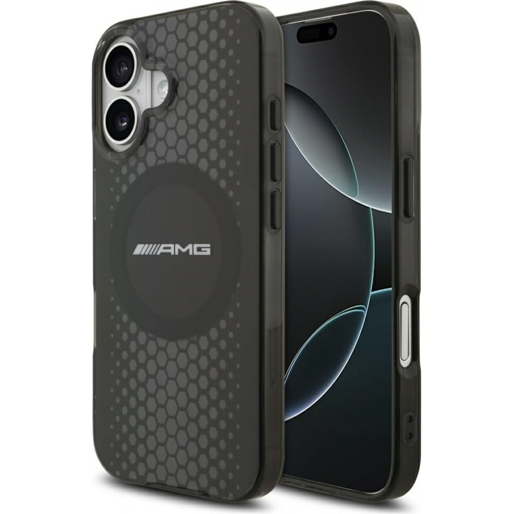 Coque iPhone 17 - AMG Double Layer graphiques transparent MagSafe protection élégante - Noir