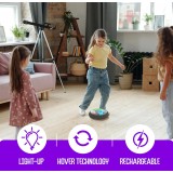 Ballon de football flottant &agrave; air avec LED jouet indoor rechargeable avec pare-chocs en mousse pour enfants - Bleu