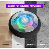 Ballon de football flottant &agrave; air avec LED jouet indoor rechargeable avec pare-chocs en mousse pour enfants - Bleu