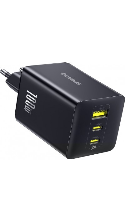 Baseus EnerFill FE11 3 en 1 chargeur mural rapide 2x USB-C / USB-A 100W - Noir